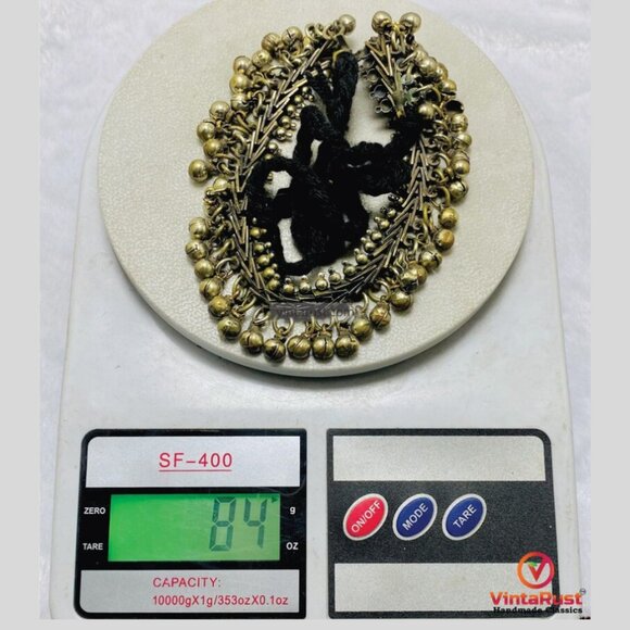 Vintage Statement Rustic Silver Choker Necklace: Handmade Kuchi Boho Jewelry - Picture 5 of 6